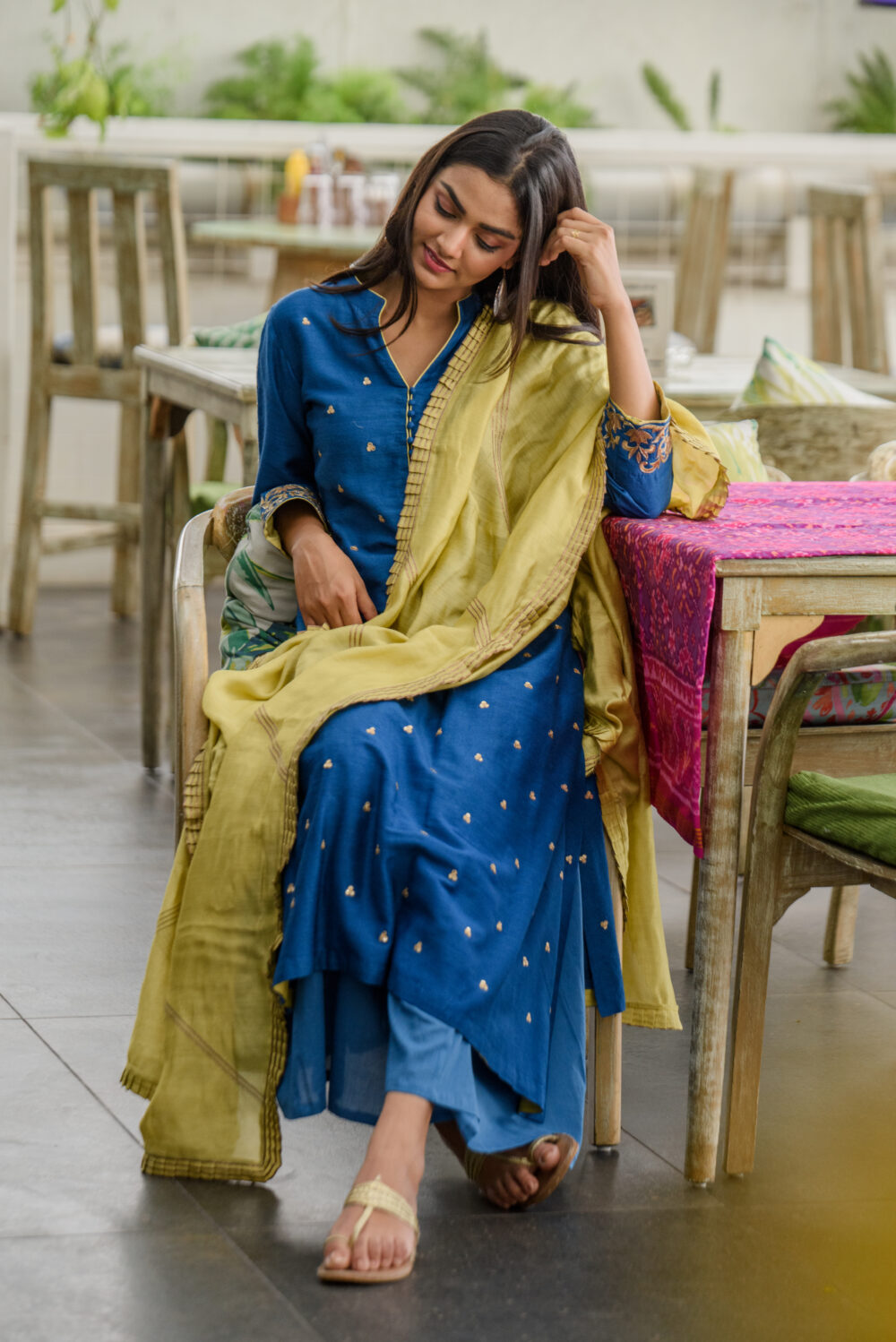 Kasoori Purple Teal Suit Set - Image 2