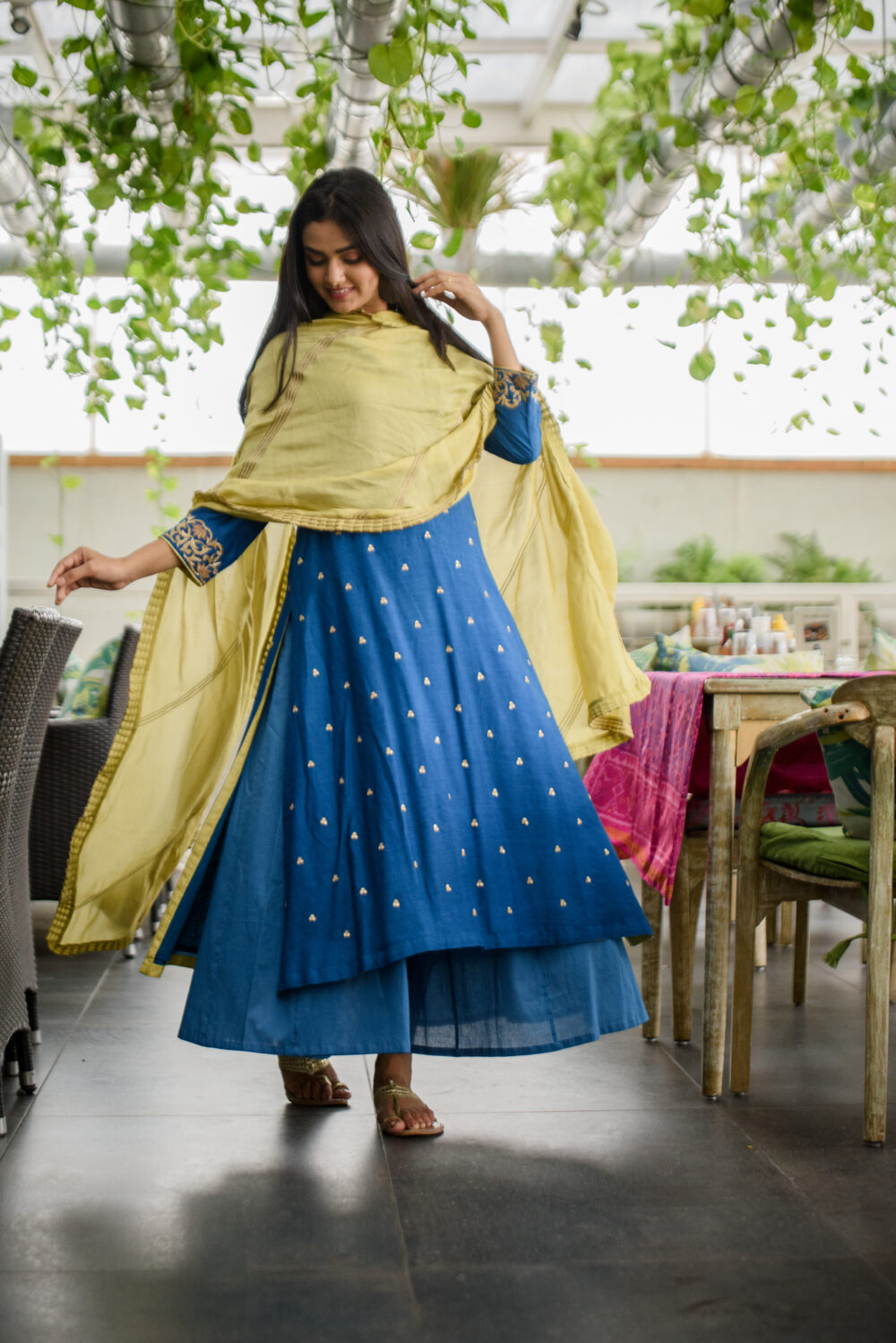 Kasoori Purple Teal Suit Set - Image 5
